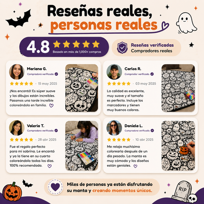 Manta Coloreable Reutilizable de Halloween