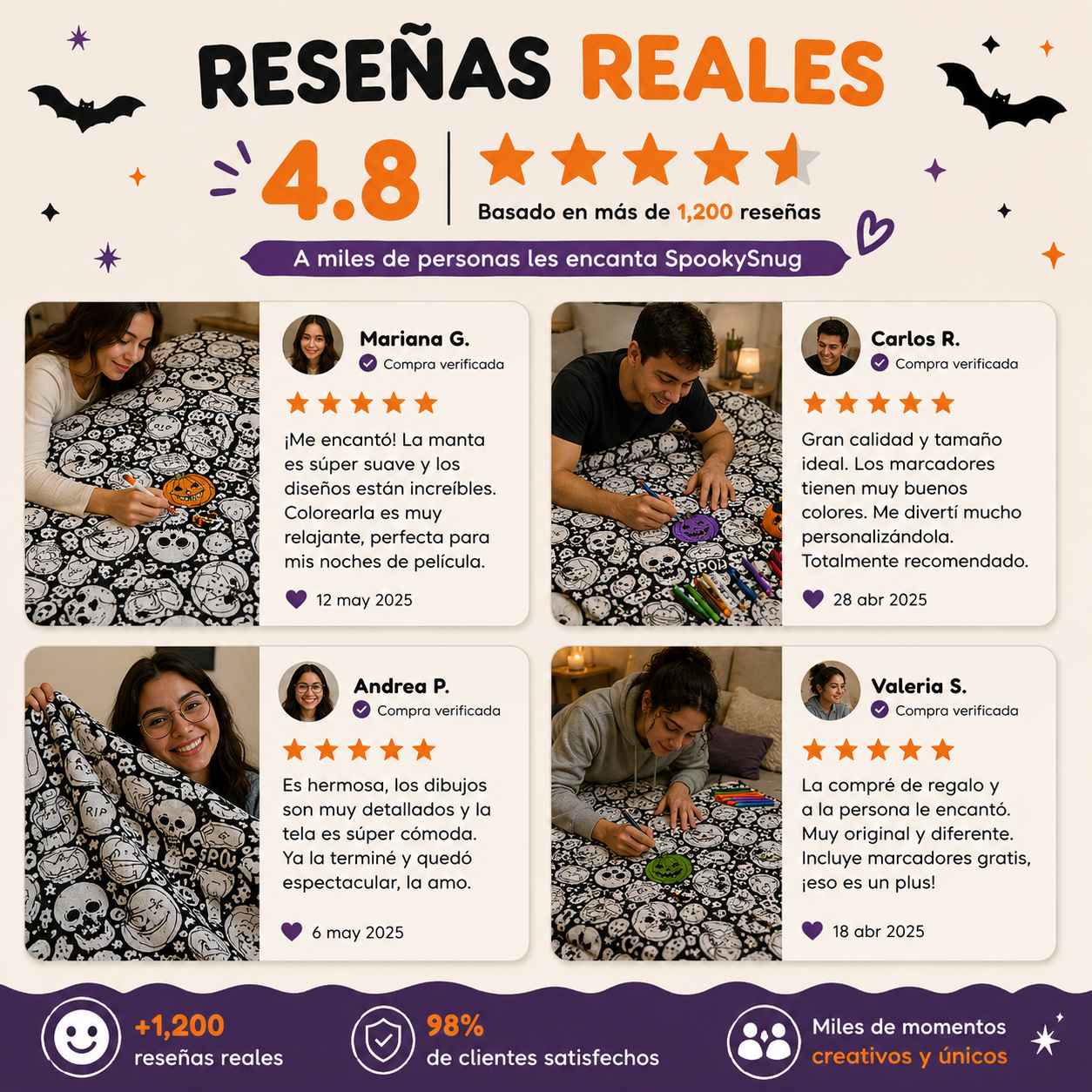Manta Coloreable Reutilizable de Halloween